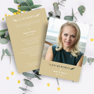 French Photo Minimalist Memorial Loved Ones Golden Card