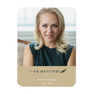 French Photo Minimalist Memorial Loved Ones Golden Magnet