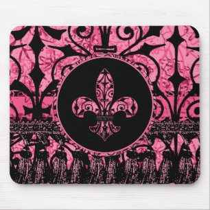 French Pink Fleur de lis Mouse Pad