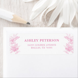 French Pink Toile Wedding Return Address Return Address Label