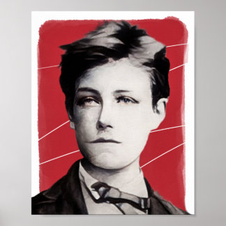 French Poet Arthur Rimbaud illustration Poster
