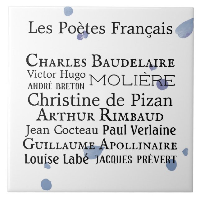 French Poets Ceramic Tile (Front)