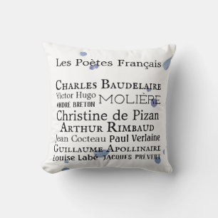 French Poets Throw Pillow
