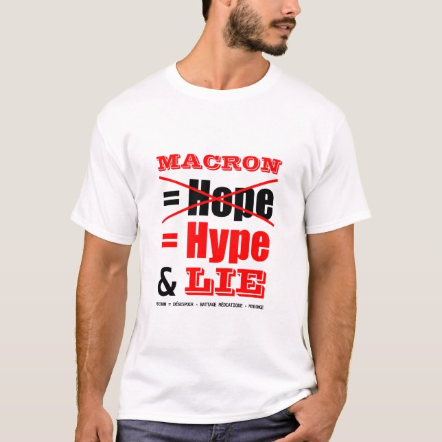 French Politics Message to MACRON President Tee (Front)