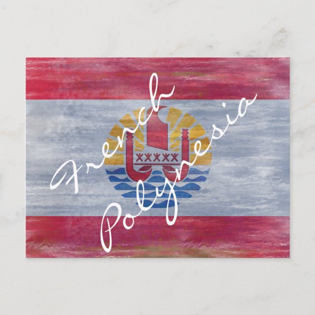 French-polynesia distressed flag postcard (Front)