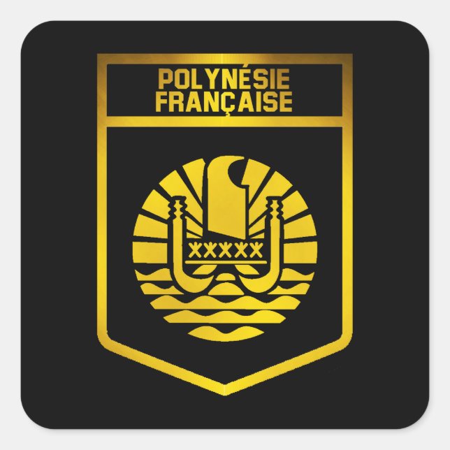 French Polynesia Emblem Square Sticker (Front)