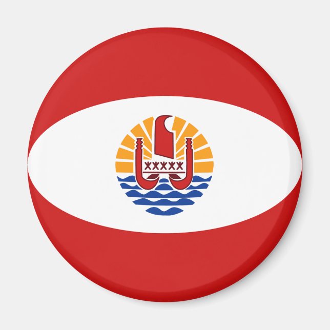 French Polynesia Fisheye Flag Magnet (Front)