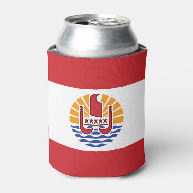 French Polynesia Flag Can Cooler (Can Front)