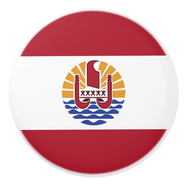 French Polynesia flag Ceramic Knob (Front)