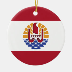 French Polynesia flag Ceramic Ornament