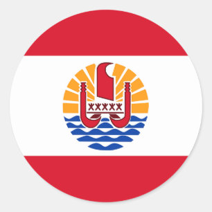 French Polynesia, flag Classic Round Sticker