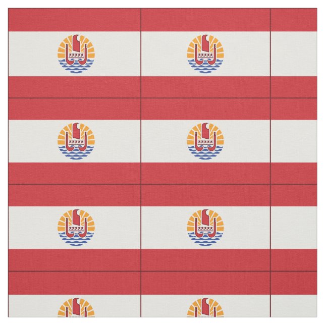 French Polynesia Flag Fabric (Swatch)