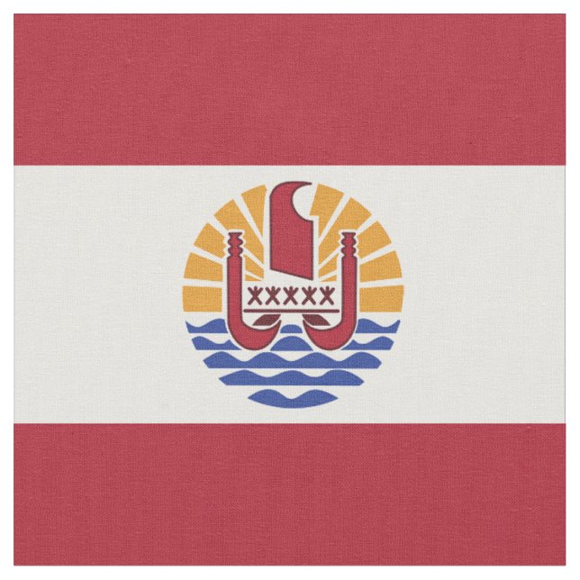French Polynesia flag Fabric (Close Up)