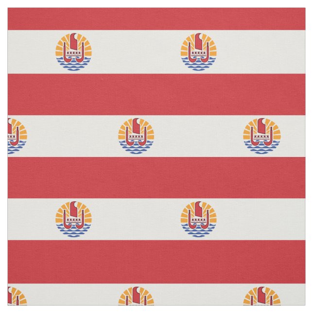 French Polynesia Flag Fabric (Swatch)