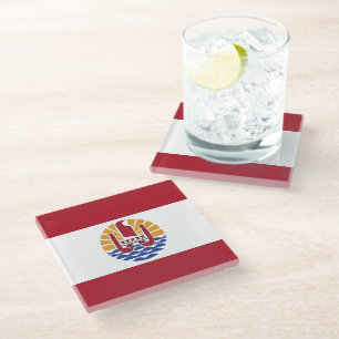 French Polynesia flag Glass Coaster