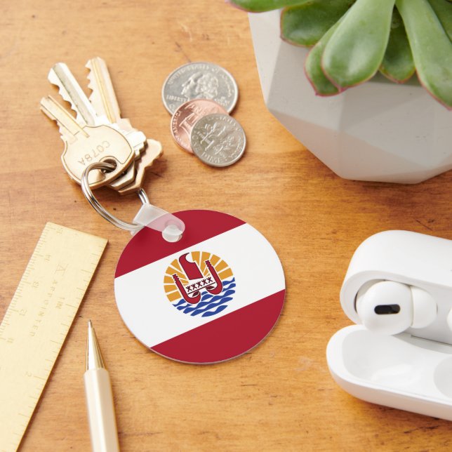 French Polynesia flag Key Ring (Desk)