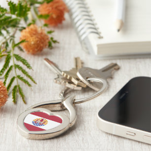 French Polynesia flag Key Ring