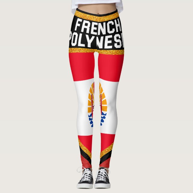 French Polynesia Flag Leggings (Front)