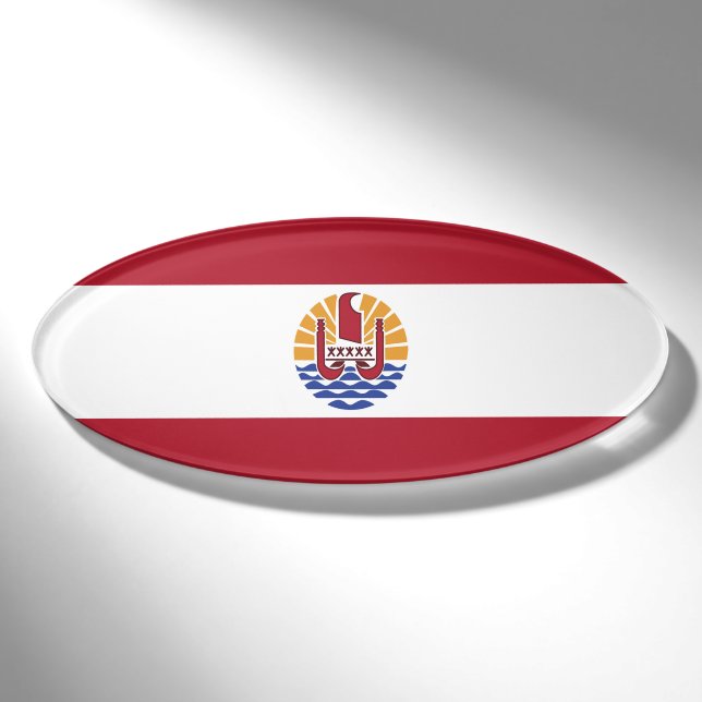 French Polynesia flag Name Tag (Front)