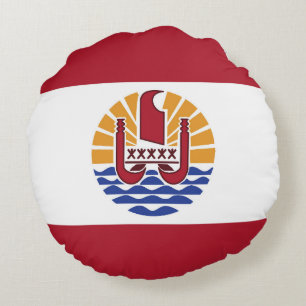 French Polynesia flag Round Cushion