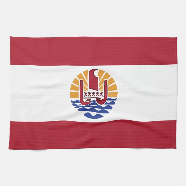 French Polynesia flag Tea Towel (Horizontal)