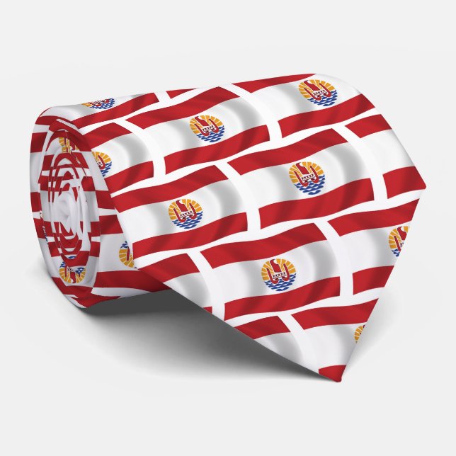 French Polynesia Flag Tie (Rolled)
