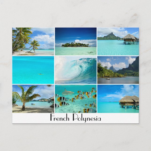French Polynesia islands collage postcard (Front)