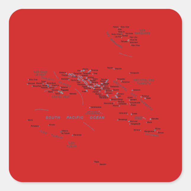 French Polynesia Map Sticker (Front)