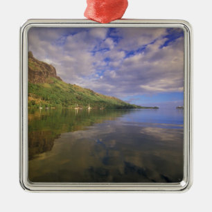 French Polynesia, Moorea. Cooks Bay. Cruise ship 2 Metal Ornament