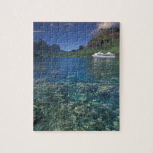 French Polynesia, Moorea. Cooks Bay. Cruise ship Jigsaw Puzzle