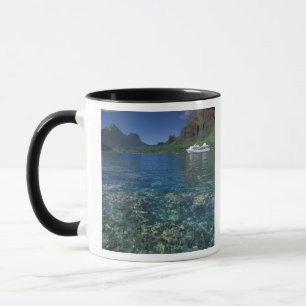 French Polynesia, Moorea. Cooks Bay. Cruise ship Mug