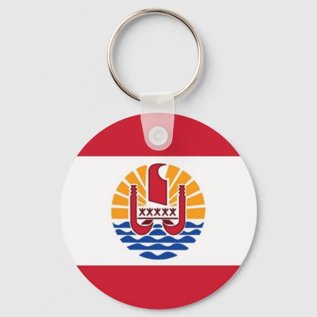 French Polynesia  National World Flag Key Ring (Front)