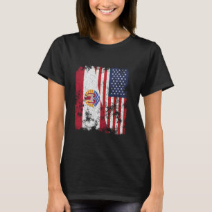 French Polynesia USA Flag Distressed - Half Americ T-Shirt