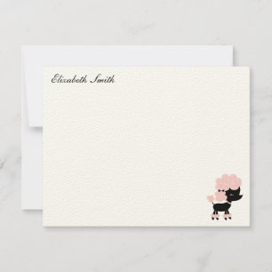 French Poodle Custom Flat Thank You Notes Invitation