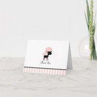 French Poodle Custom Folded Thank You Cards