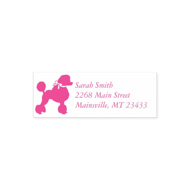 French Poodle Dog Baby Shower Puppy Pink Girl Self-inking Stamp (Design)