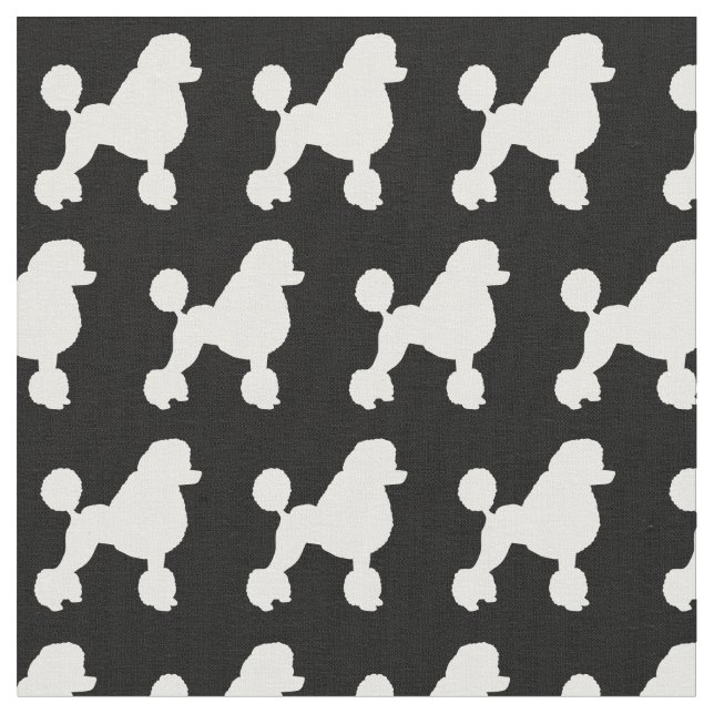 French Poodle Dog Silhouette Pet Fabric (Close Up)