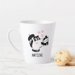 French Poodle Dog Wearing Beret Personalised Name Latte Mug<br><div class="desc">French Poodle Dog Wearing Beret Personalised Name Latte Mug features a cute French Poodle cartoon with pink love hearts and your personalised name below. Perfect for gifts for family,  sweetheart,  husband,  boyfriend and more. Created by Evco Studio www.zazzle.com/store/evcostudio</div>