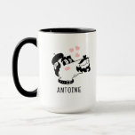 French Poodle Dog Wearing Beret Personalised Name Mug<br><div class="desc">French Poodle Dog Wearing Beret Personalised Name Mug features a cute French Poodle cartoon with pink love hearts and your personalised name below. Perfect for gifts for family,  sweetheart,  husband,  boyfriend and more. Created by Evco Studio www.zazzle.com/store/evcostudio</div>