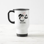 French Poodle Dog Wearing Beret Personalised Name Travel Mug<br><div class="desc">French Poodle Dog Wearing Beret Personalised Name Travel Mug features a cute French Poodle cartoon with pink love hearts and your personalised name below. Perfect for gifts for family,  sweetheart,  husband,  boyfriend and more. Created by Evco Studio www.zazzle.com/store/evcostudio</div>