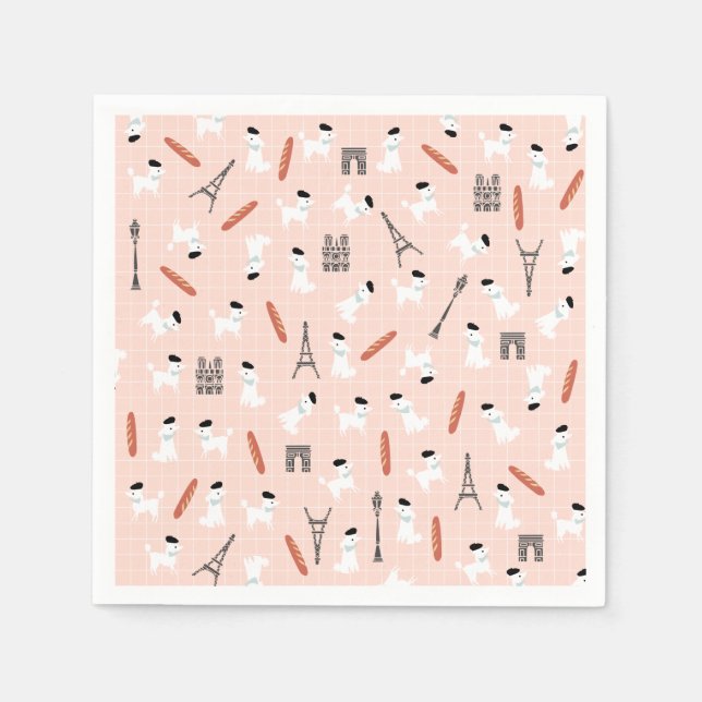 French Poodle Paper Napkins (Front)
