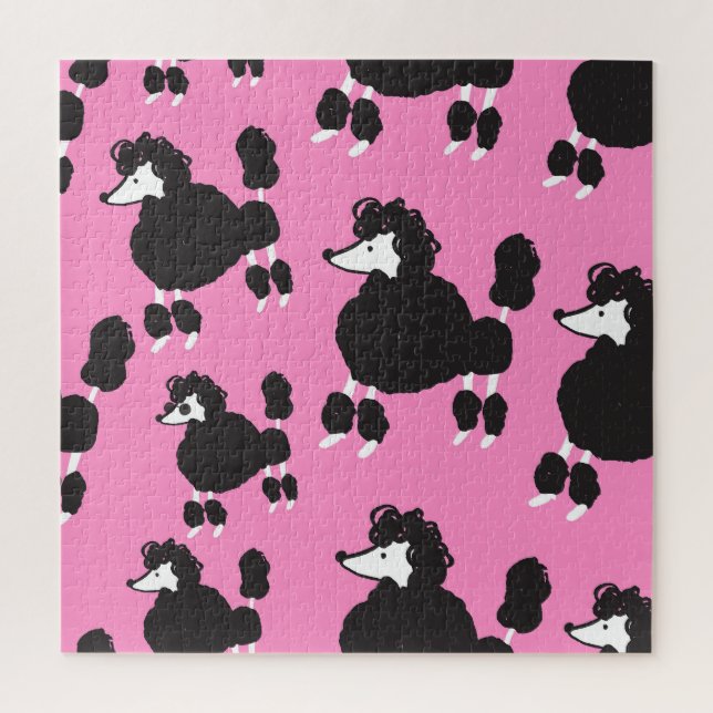 French poodle: vintage illustration pattern. jigsaw puzzle (Vertical)