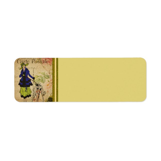 French Postcard Address Label Return Address Label (Front)