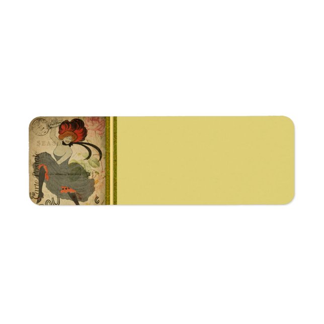 French Postcard Address Label Return Address Label (Front)