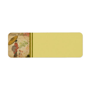 French Postcard Address Label Return Address Label
