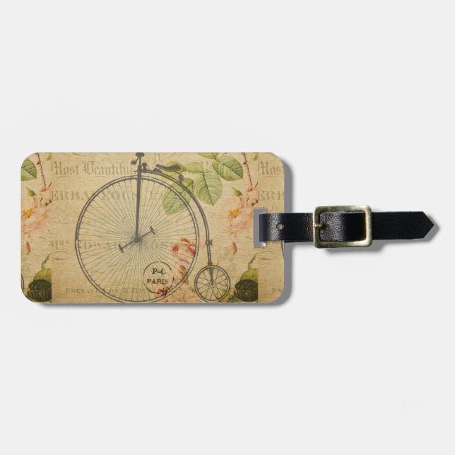 French Postcard Bag Tag (Front Horizontal)