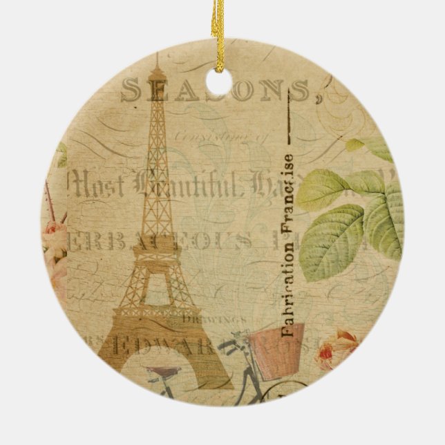 French Postcard Ceramic Ornament (Back)