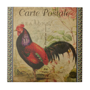 French Postcard Ceramic Tile