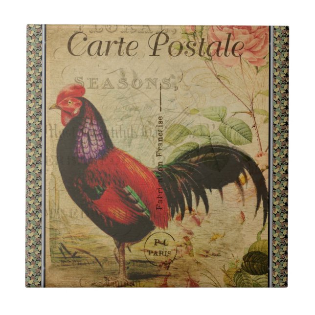 French Postcard Ceramic Tile (Front)