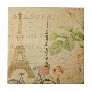 French Postcard Ceramic Tile